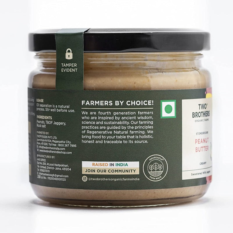 Two Brothers Organic Farms Jaggery Peanut Butter & Plain Peanut Butter-Creamy 