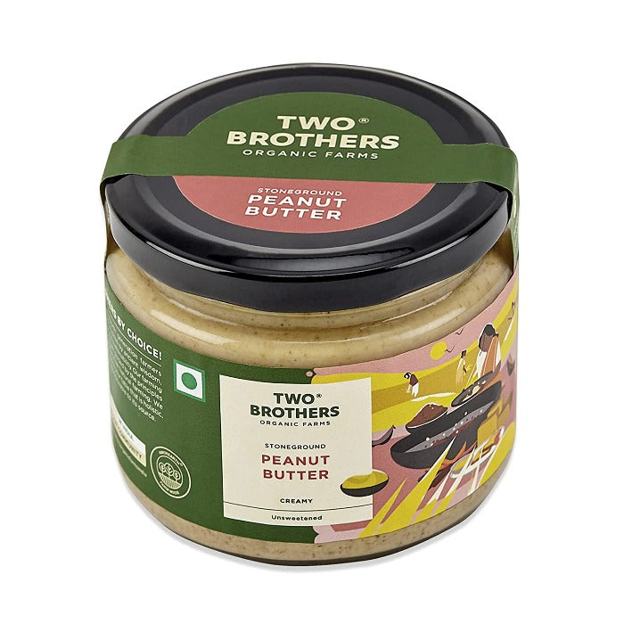 Two Brothers Organic Farms Jaggery Peanut Butter & Plain Peanut Butter-Creamy 