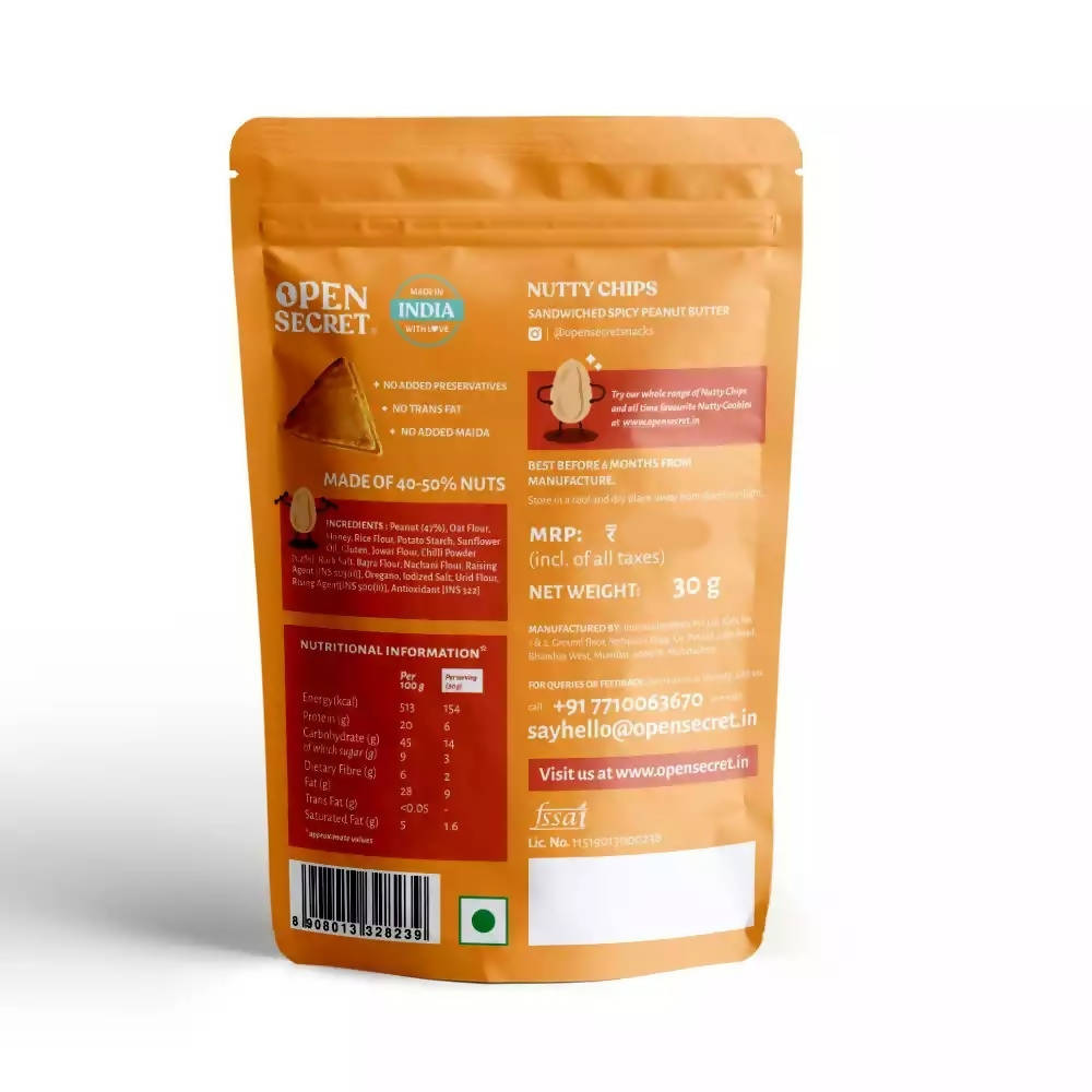 Open Secret Spicy Peanut Butter Nutty Chips 