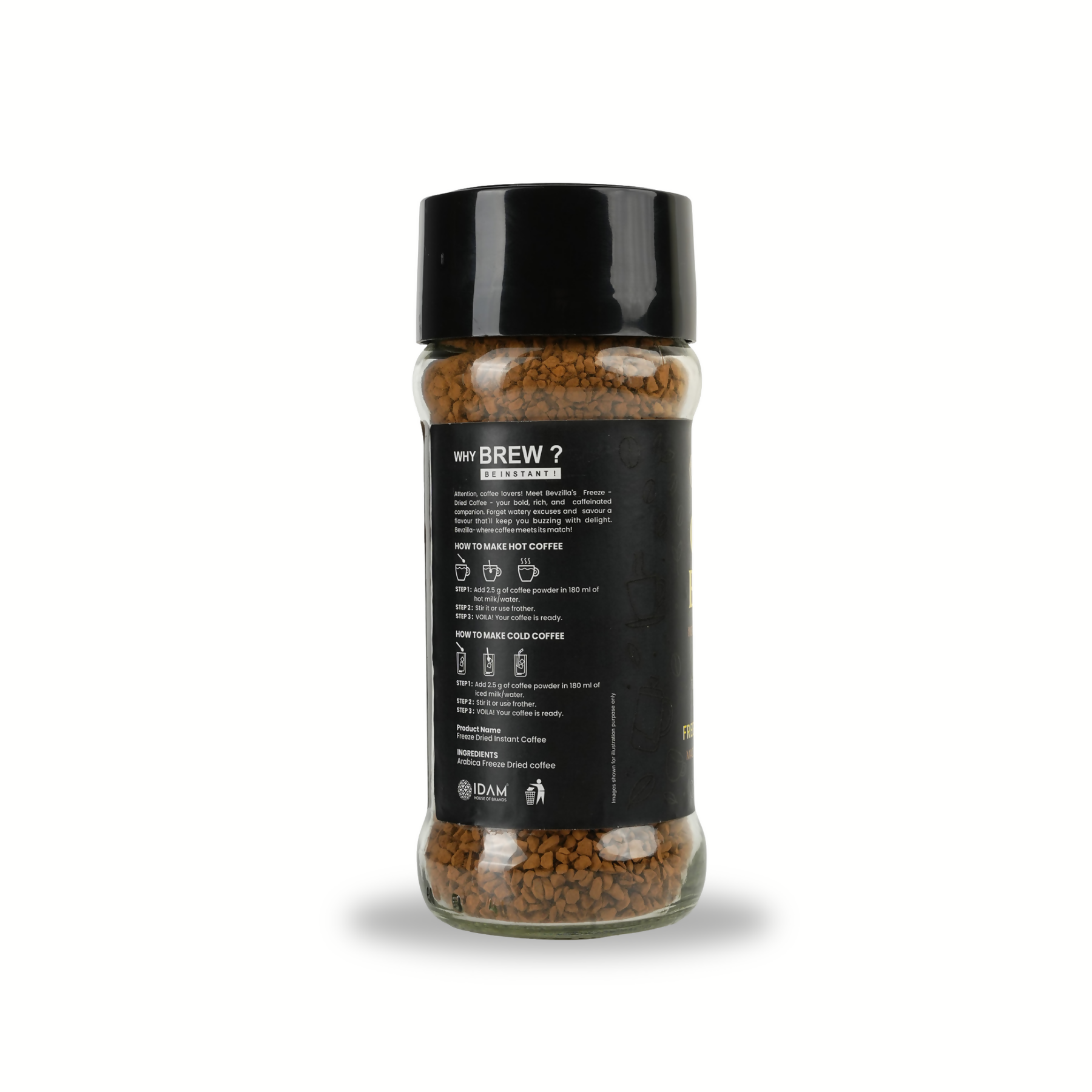 Bevzilla Gold Brew Instant Freeze Dried Coffee Powder 