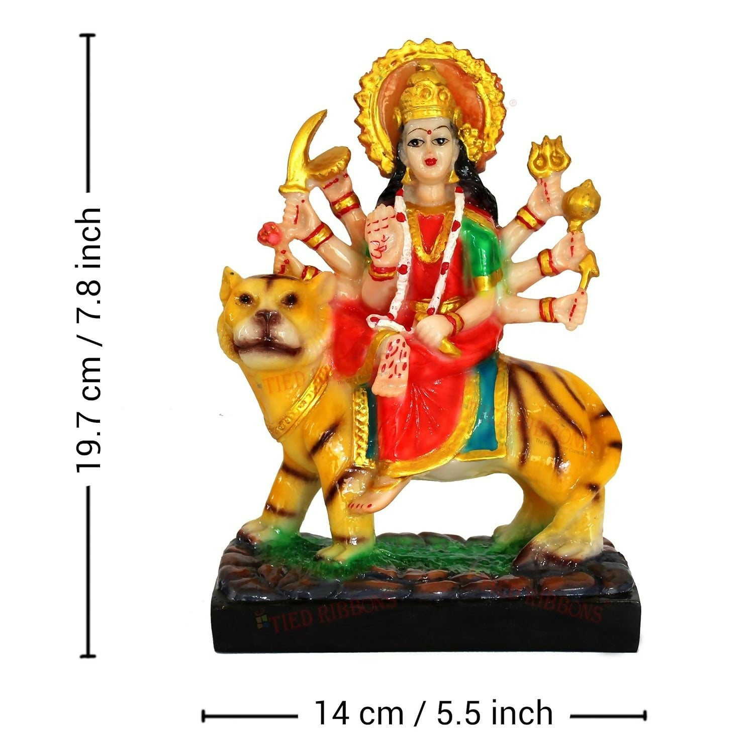 Tied Ribbons Nav Durga Devi Sherawali Mata Murti Statue - Grab2buy
