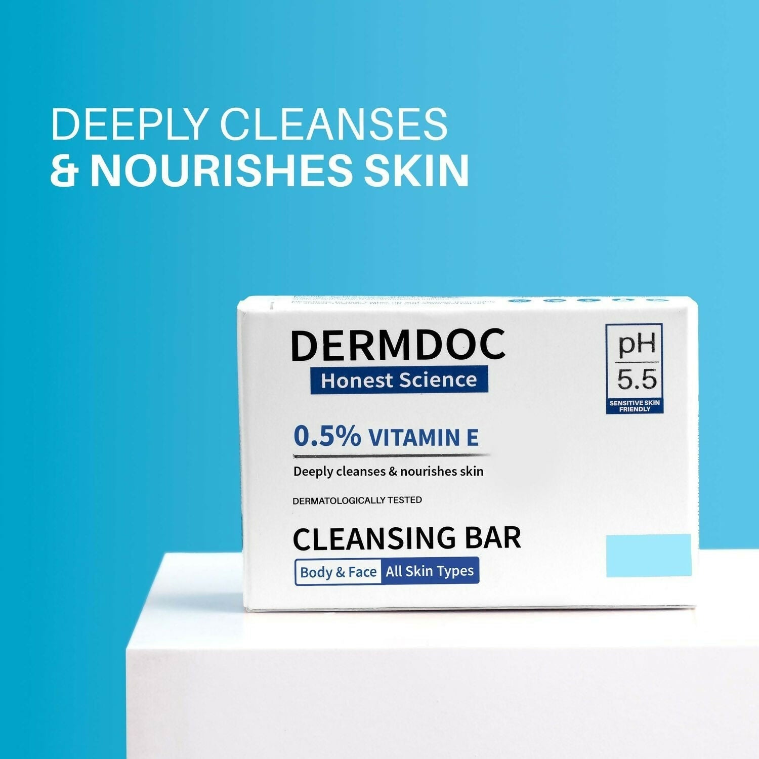 DermDoc 0.5% Vitamin E Cleansing Bar For Moisturized Skin,Deeply Cleanses & Nourishes Skin, All skin Types 