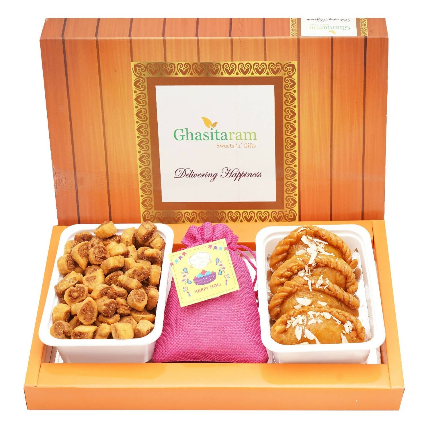 Ghasitaram Assorted Box of Gujiyas, Bhakarwadi and Thandai - Grab2buy
