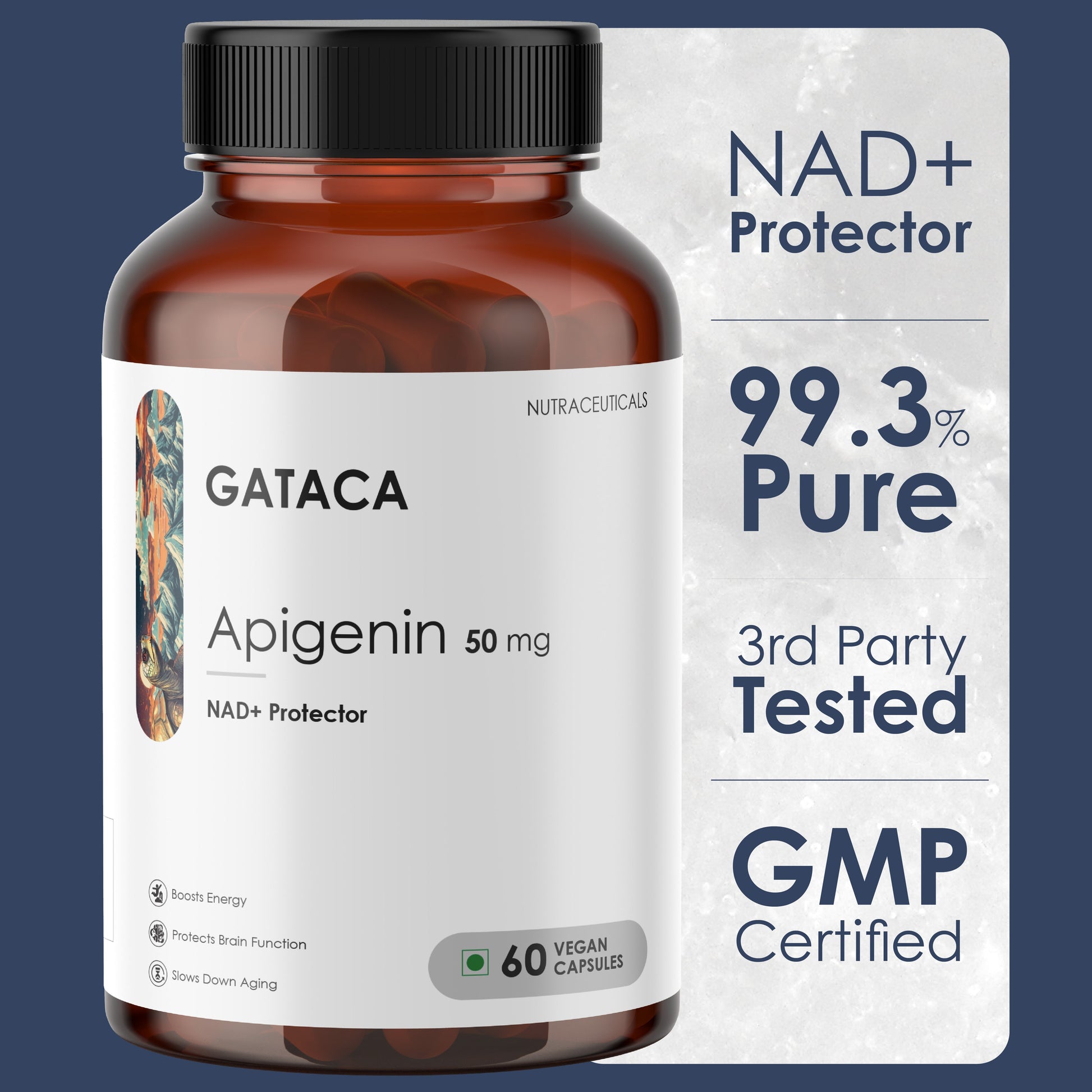 GATACA Apigenin - 50 mg Capsules for Better Sleep, More Focus, More Life 