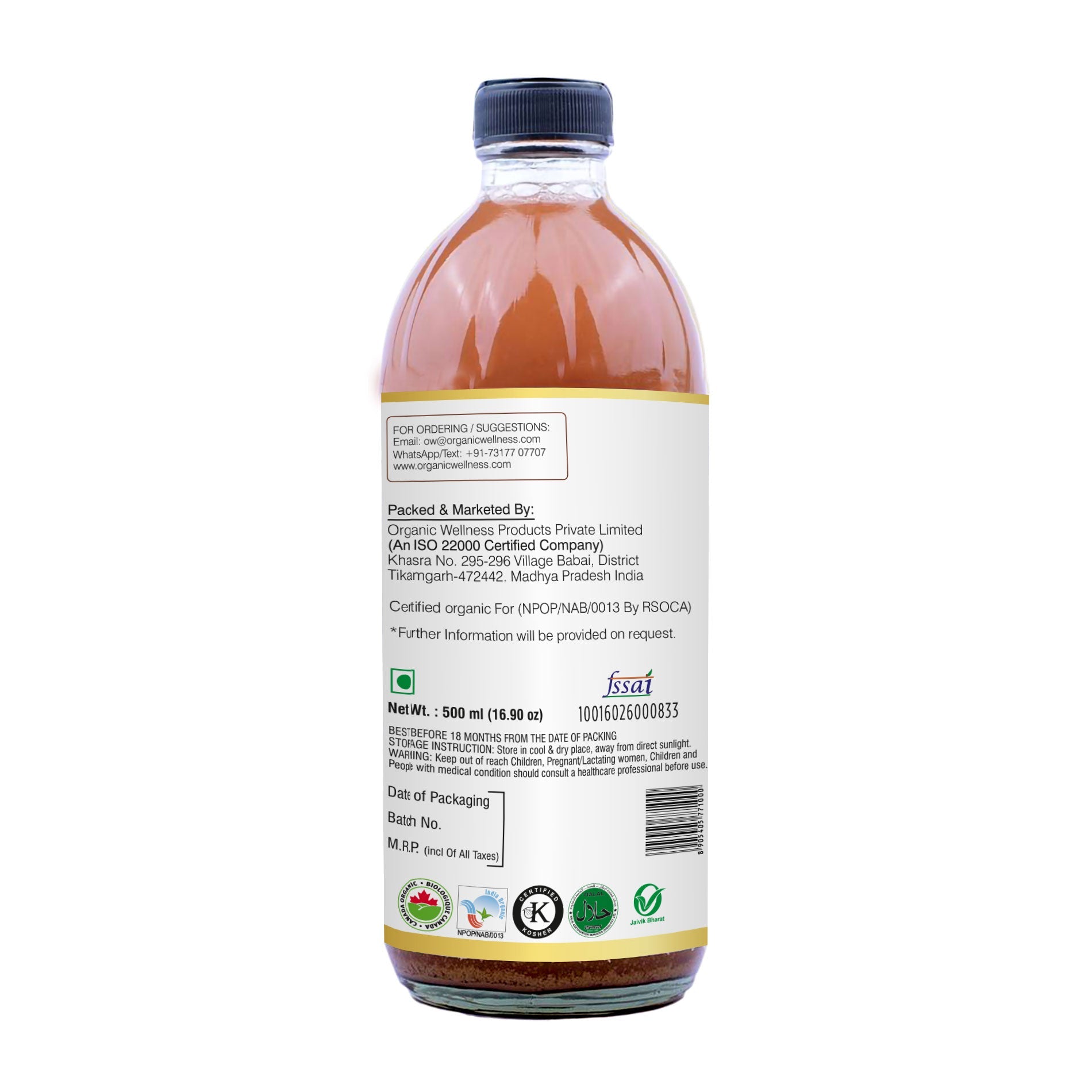 Organic Wellness Apple Cider Vinegar with Mother, Cinnamon & Fenugreek - Grab2buy