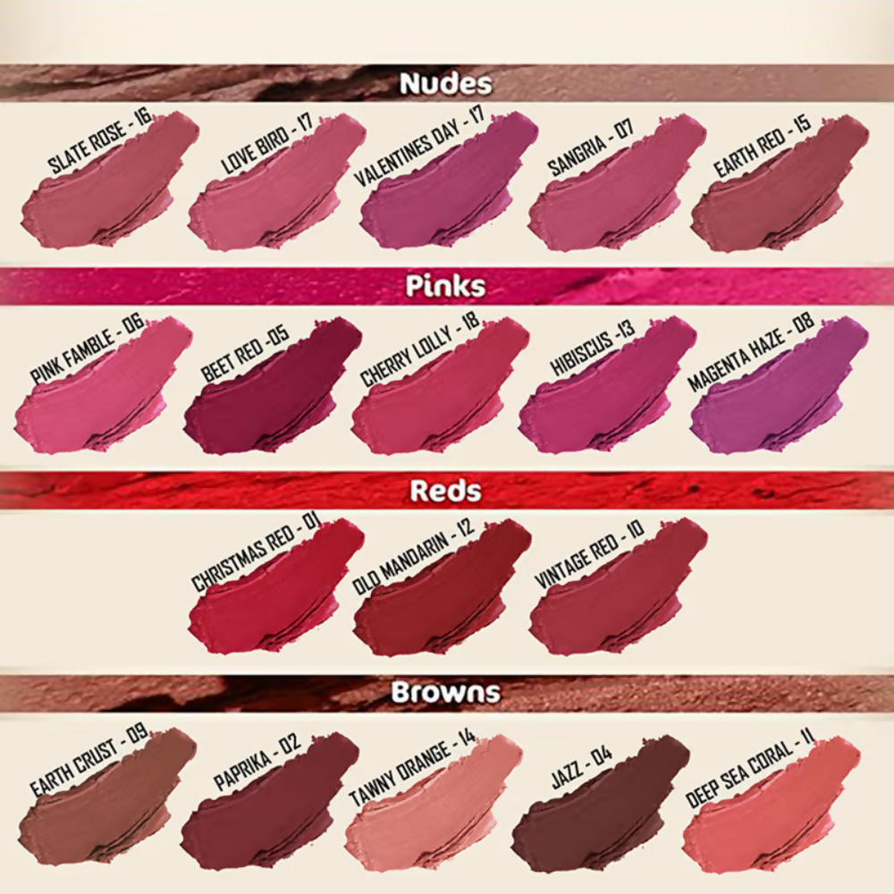 Ronzille Natural Colored Long Stay Matte Lipstick - Shade 16