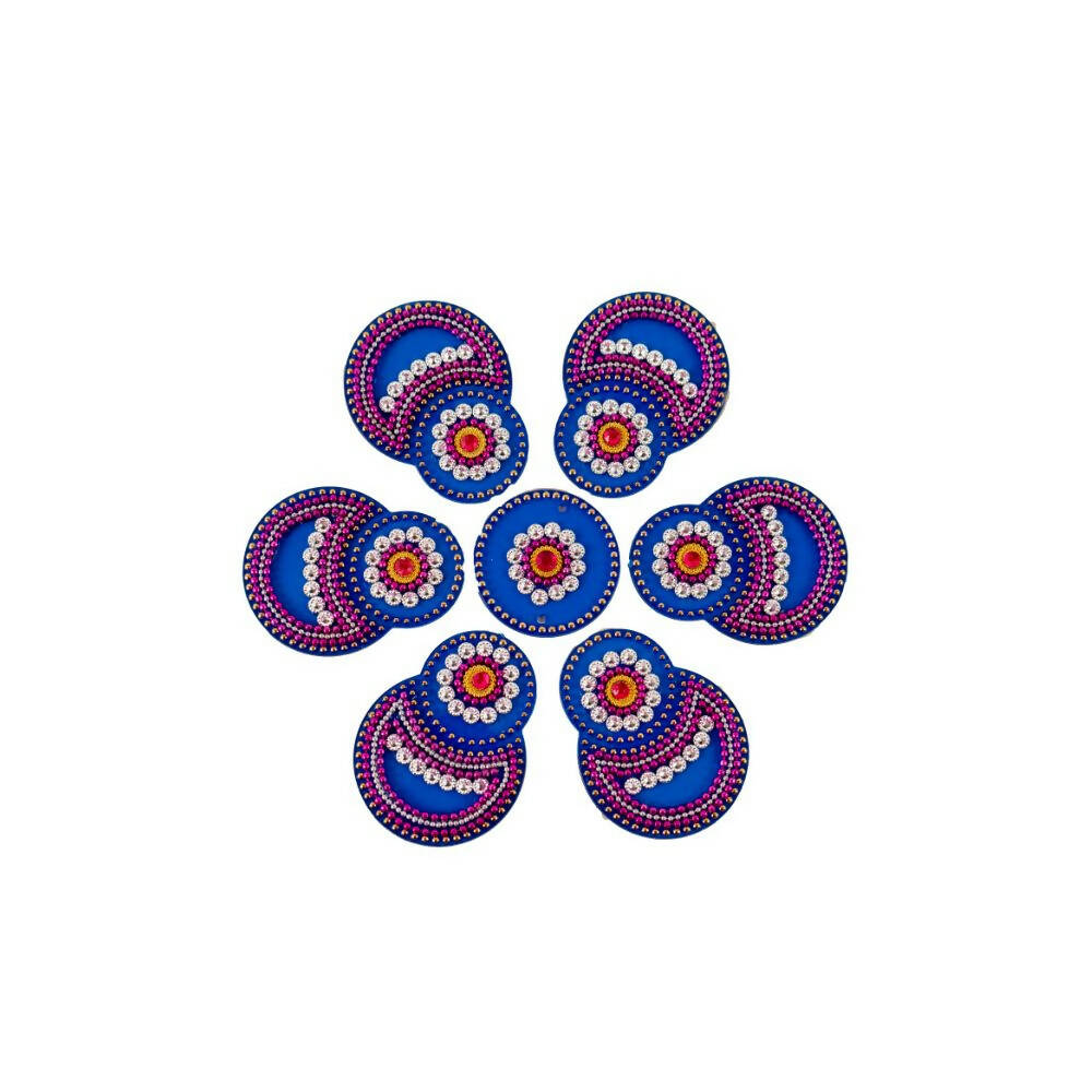 Kundan HandiKrafts Designer Double Round Blue (Baby) - Grab2buy