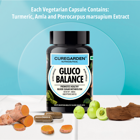 Curegarden Natural Gluco Balance Veg Capsules 