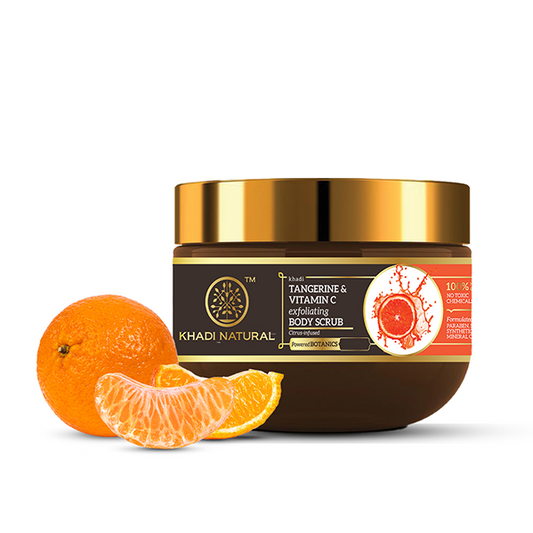 Khadi Natural Powered Botanics Tangerine & Vitamin C Exfoliating Body Scrub – 200gm 