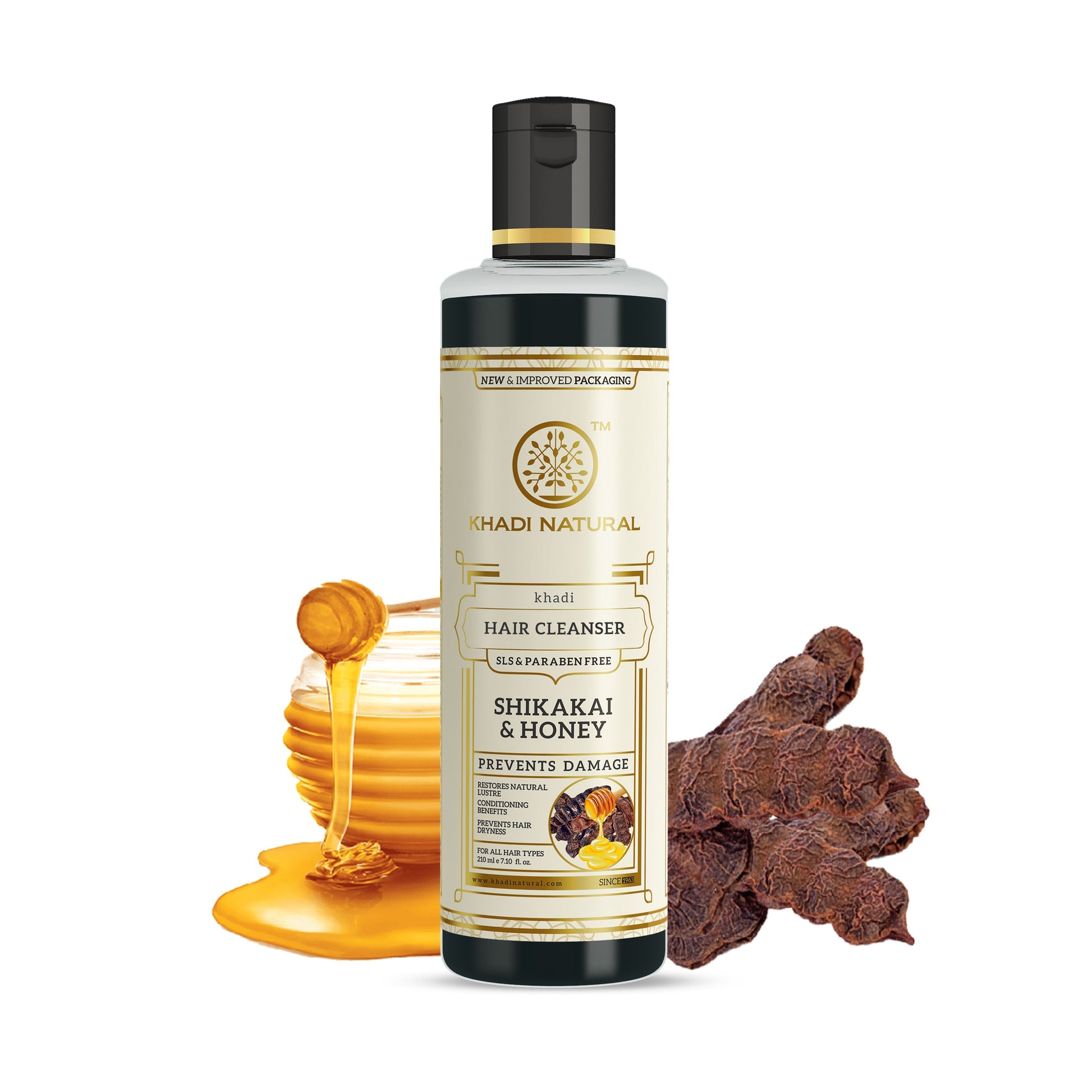 Khadi Natural Shikakai & Honey Cleanser Combo SLS & Paraben Free Pack of 2 - 210ml Each Sale 