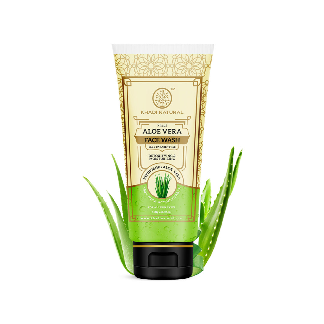 Khadi Natural Aloe Vera Face Wash SLS & Paraben Free - 100gm 