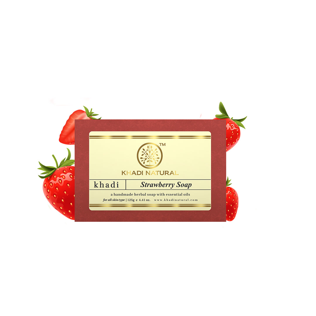 Khadi Natural Strawberry Soap - 125gm 
