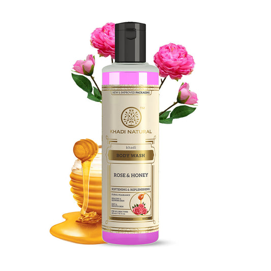 Khadi Natural Rose & Honey Body Wash - 210ml 