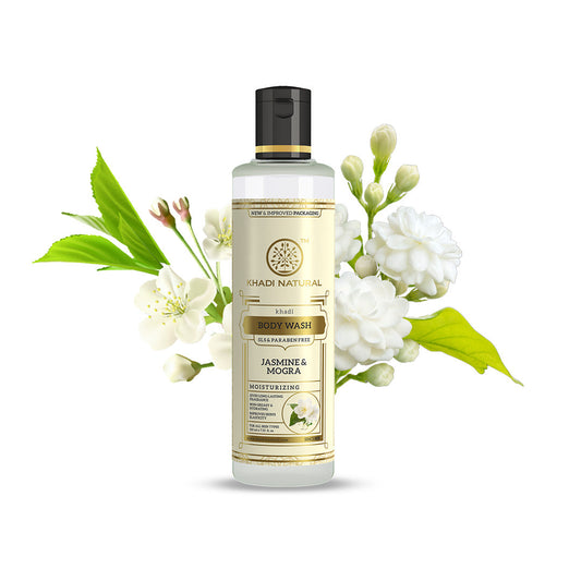 Khadi Natural Jasmine & Mongra Body Wash SLS & Paraben Free - 210ml 
