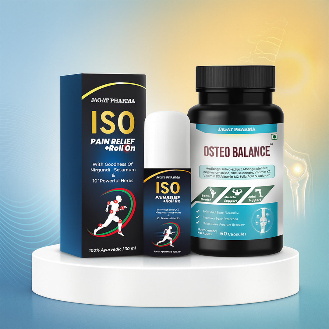 Jagat Pharma Osteo Balance + Roll-On: Strong Bones & Quick Relief Combo 