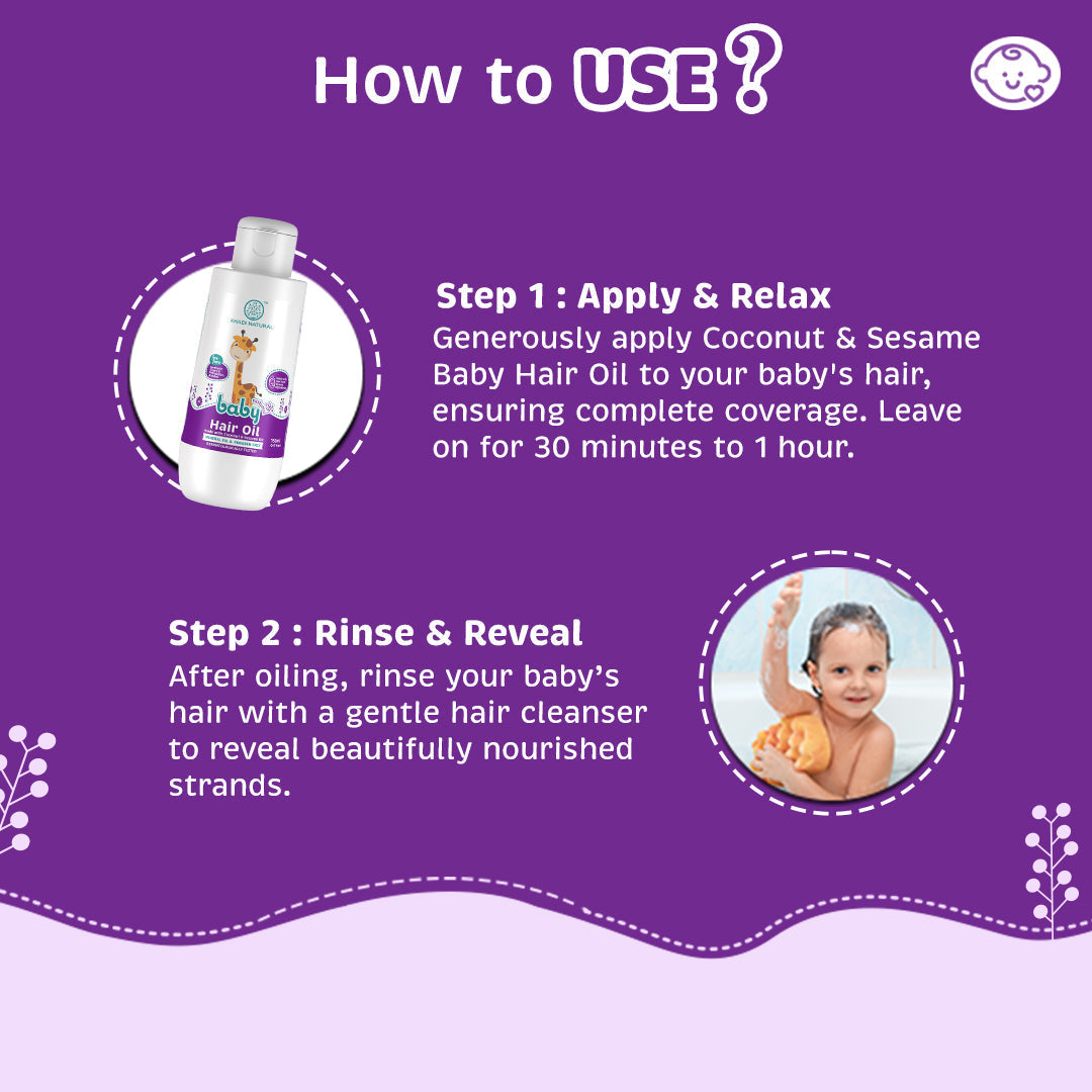 Khadi Natural Baby Hair Oil with Coconut and Sesame Oil for Hair Growth - 150ml 