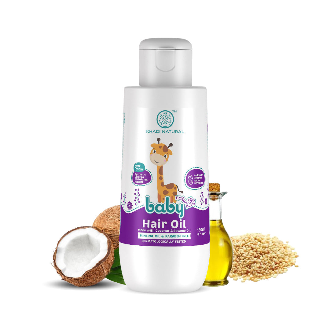 Khadi Natural Baby Hair Oil with Coconut and Sesame Oil for Hair Growth - 150ml 