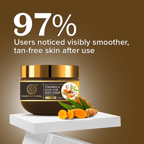 Khadi Natural Powered Botanics Turmeric & Kojic Acid Body Scrub – 200gm 