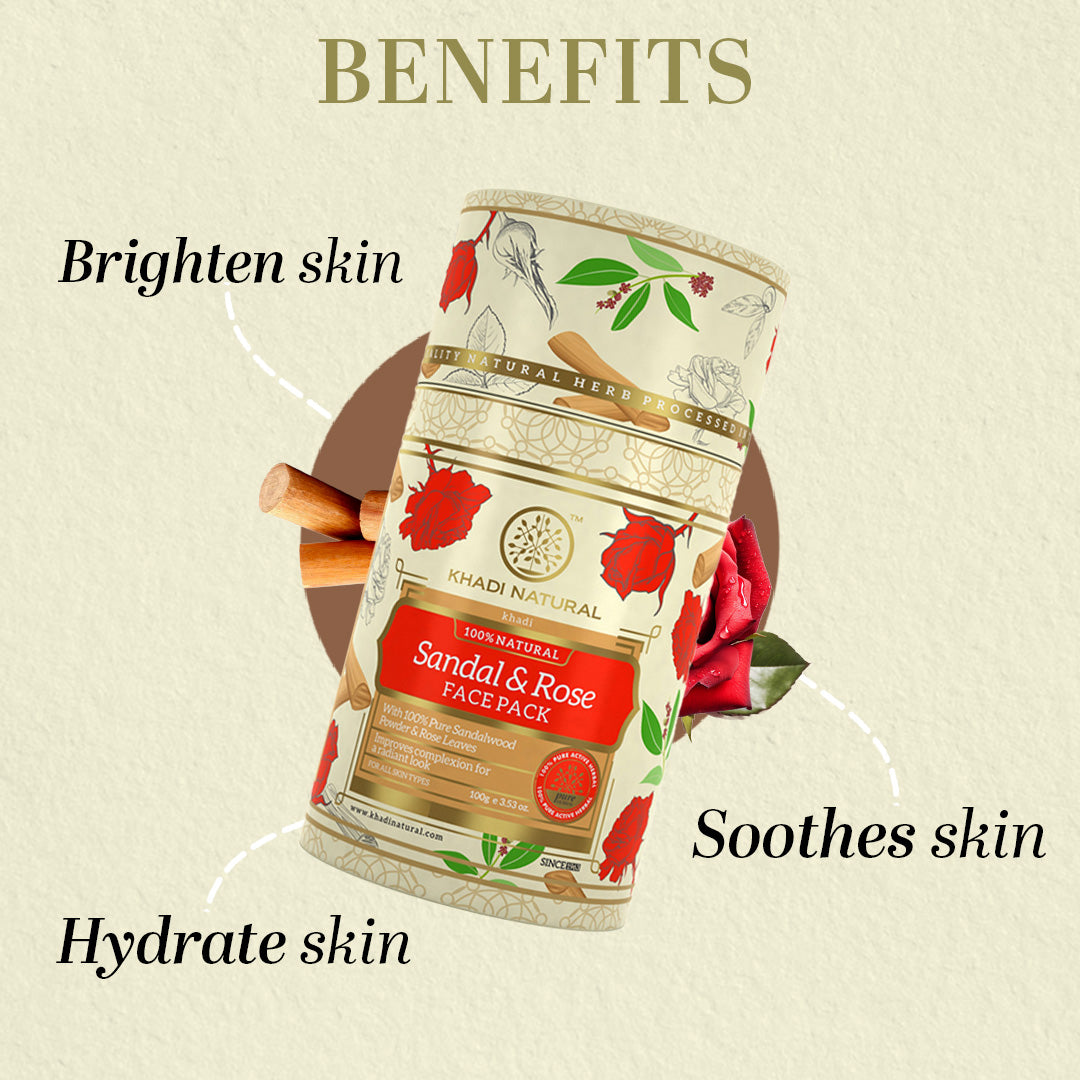 Khadi Natural Sandalwood & Rose Face Pack - 100gm 