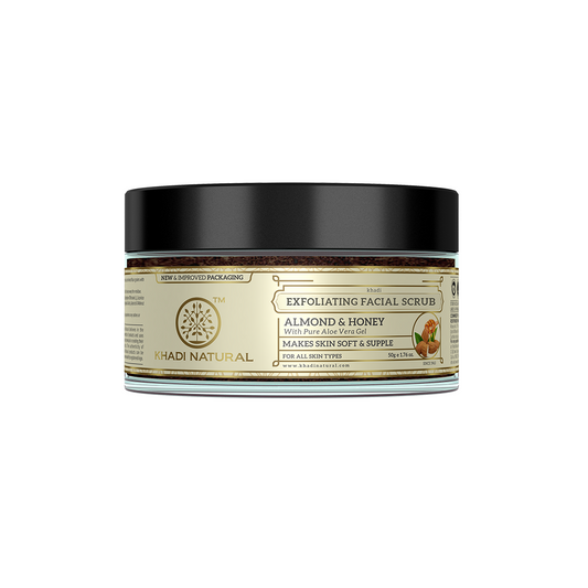 Khadi Natural Almond & Honey Facial Massage Gel with Scrub - 50gm