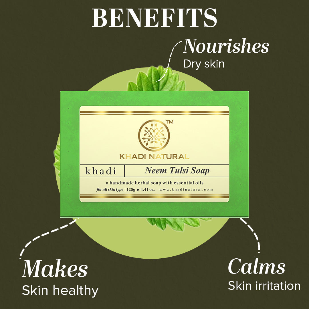 Khadi Natural Neem-Tulsi Soap Combo Pack Of 8 – 125gm Each 