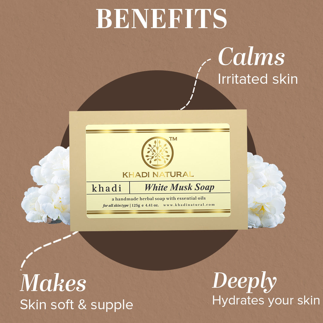 Khadi Natural Herbal White Musk Soap Combo Pack Of 5 – 125gm Each 