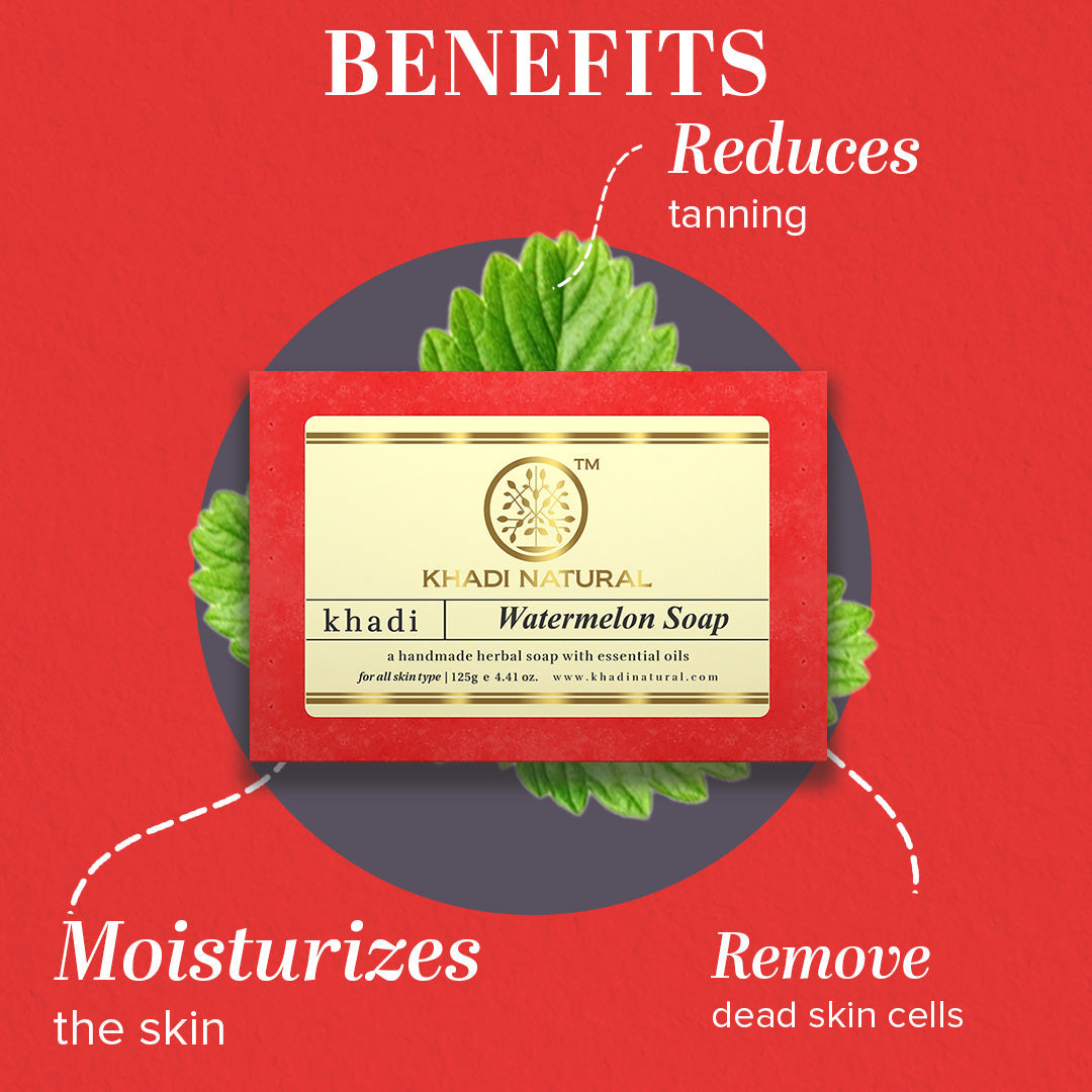 Khadi Natural Herbal Watermelon Soap Combo Pack Of 3 – 125gm Each 