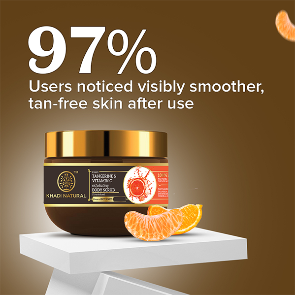 Khadi Natural Powered Botanics Tangerine & Vitamin C Exfoliating Body Scrub – 200gm 