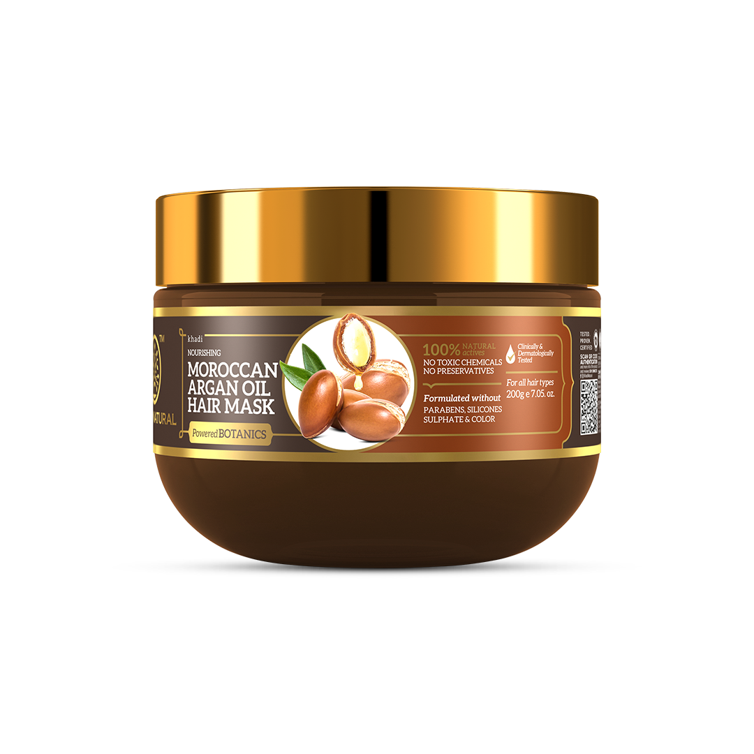 Khadi Natural Moroccan Argan Oil Hair Mask – SLS, Paraben & Color-Free - 200gm 