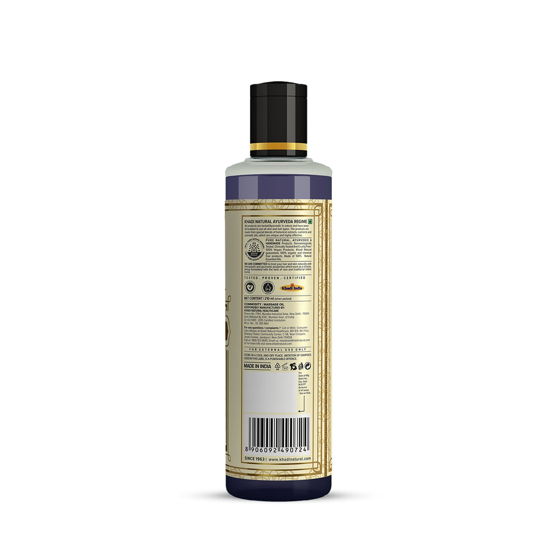 Khadi Natural Lavender & Ylang Ylang Massage Oil Paraben Mineral Oil Free - 210ml 