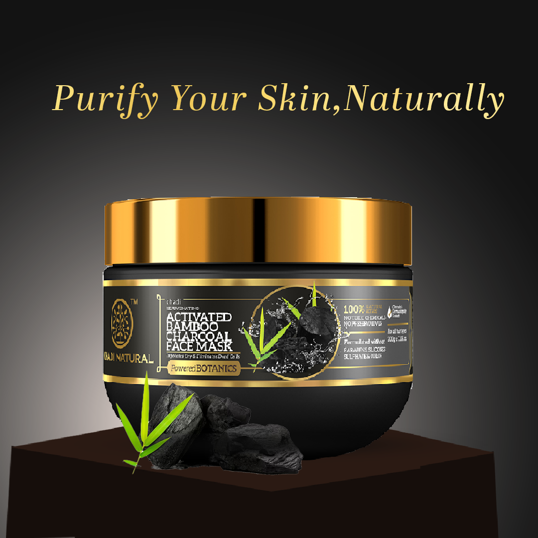Khadi Natural Activated Bamboo Charcoal Face Mask - 200gm 
