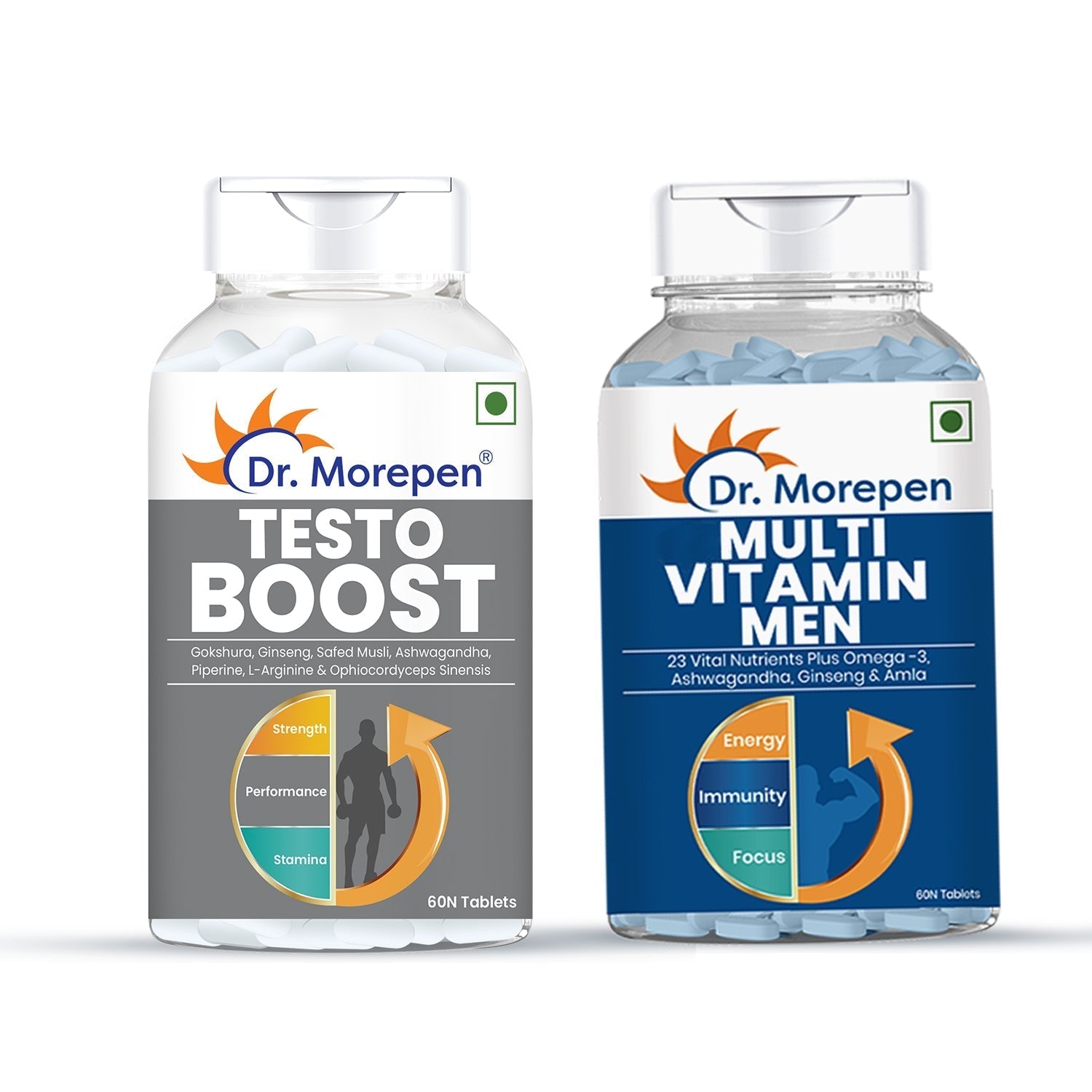Dr Morpen Testo Boost And Multivitamin Men -With Omega 3 & Herbs /Energy & Immunity Booster 