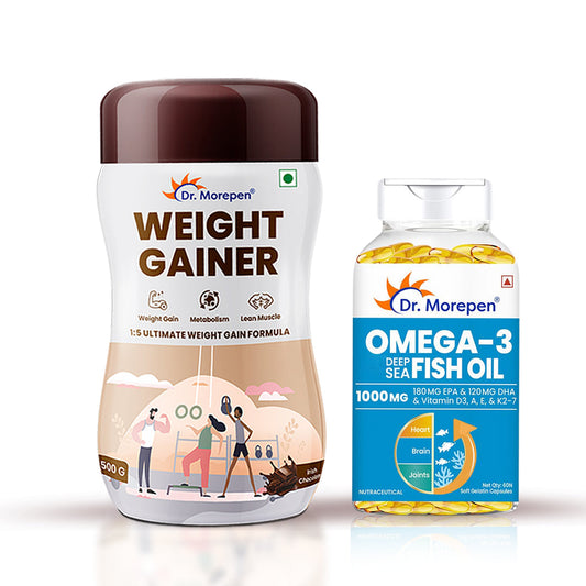 Dr Morpen Omega-3 Deep Sea Fish Oil 1000Mg + Weight Gainer 