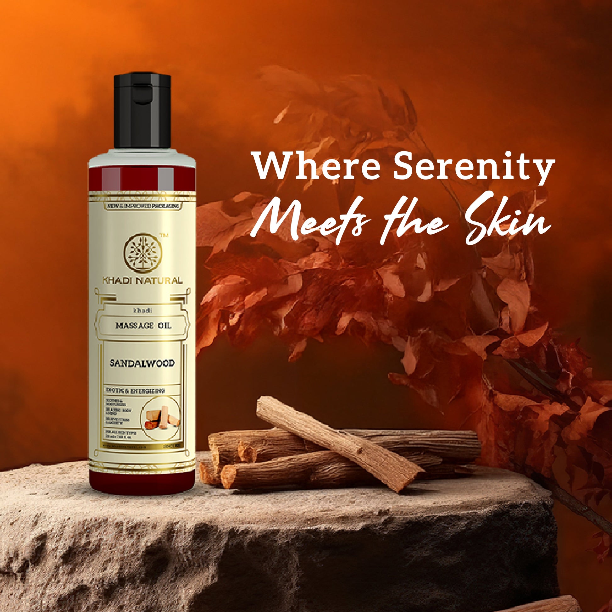 Khadi Natural Sandalwood Massage Oil - 210ml 