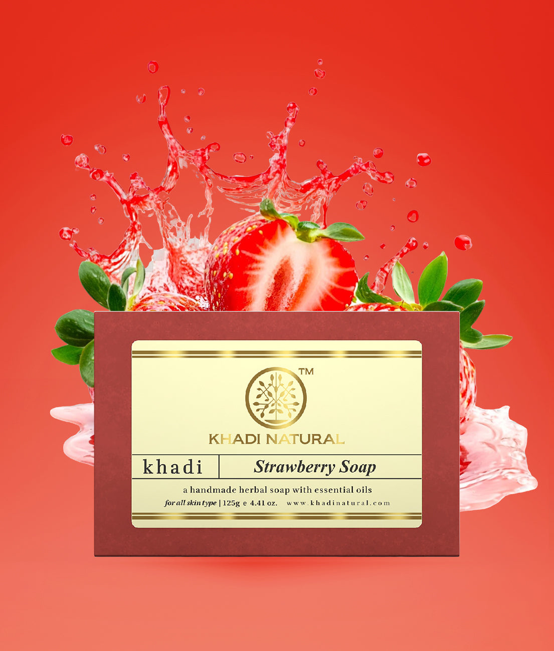 Khadi Natural Strawberry Soap - 125gm 