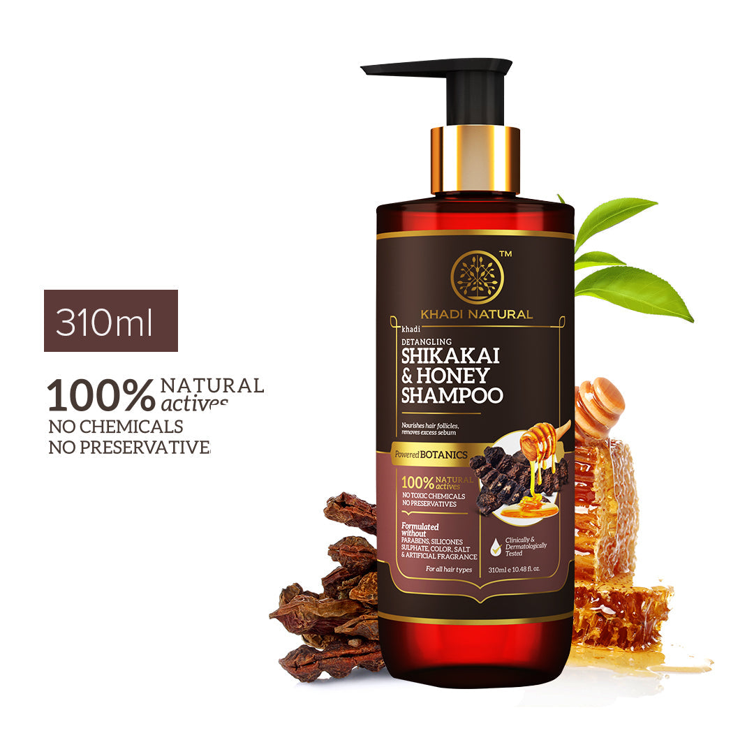 Khadi Natural Shikakai & Honey Shampoo - Powered Botanics - 310ml 