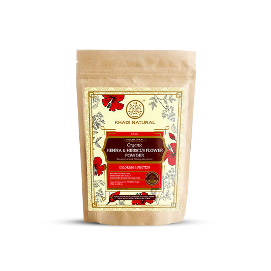 Khadi Natural Organic Henna & Hibiscus Flower Hair Coloring Powder - 100% Natural - 100gm 