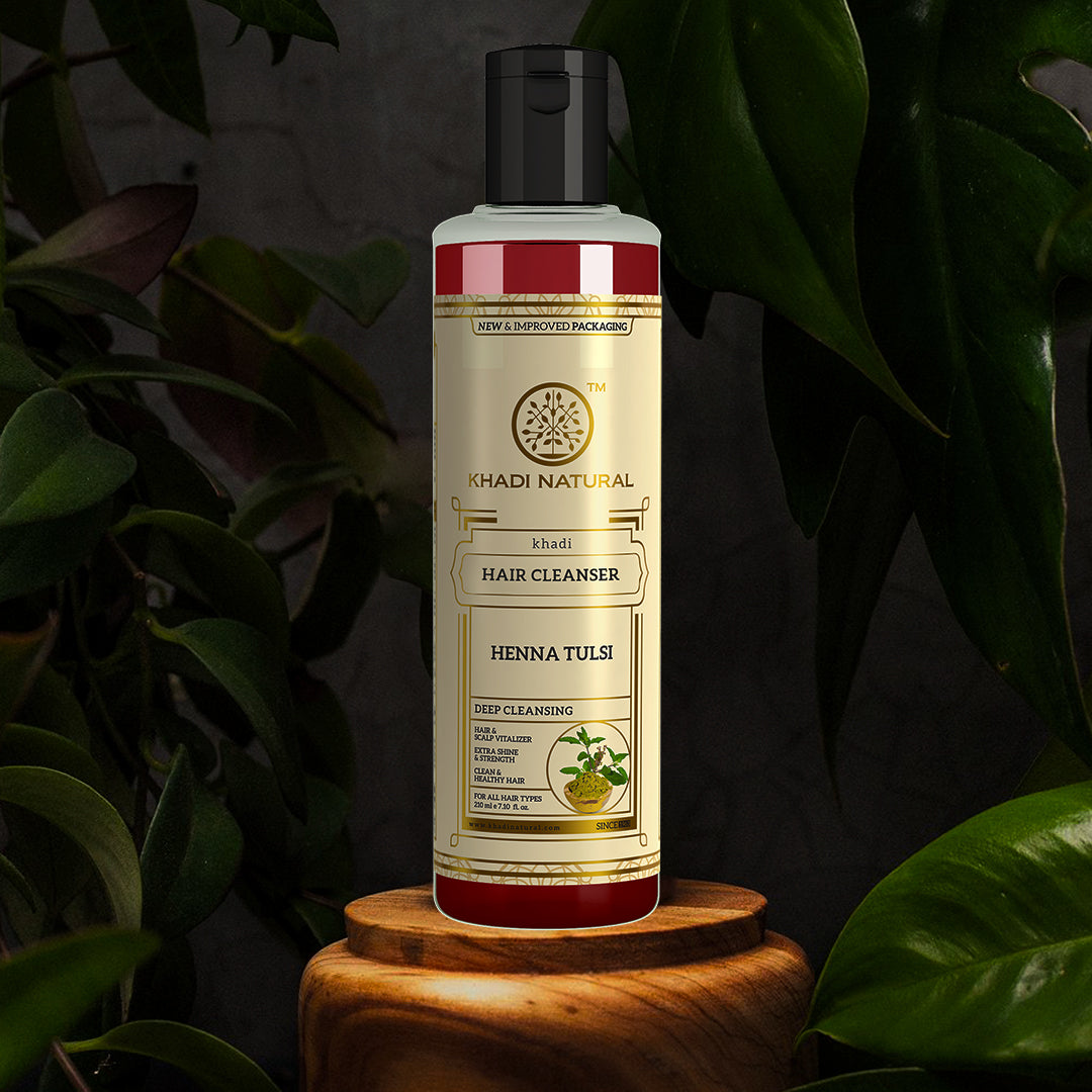Khadi Natural Henna Tulsi Hair Cleanser - 210ml 