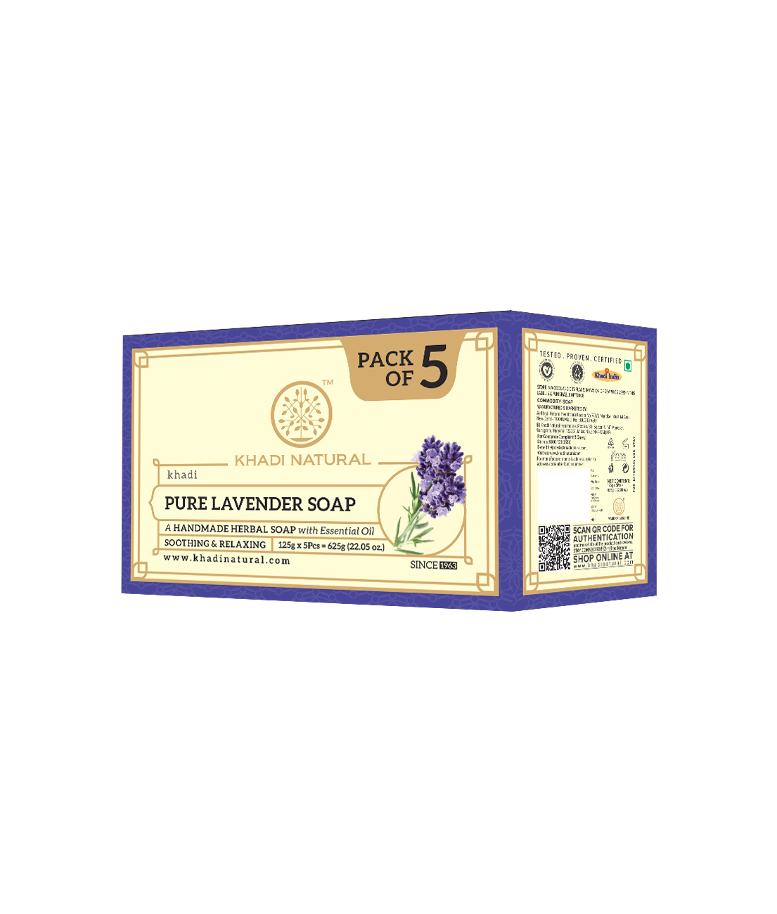 Khadi Natural Pure Lavender Soap - 125gm 