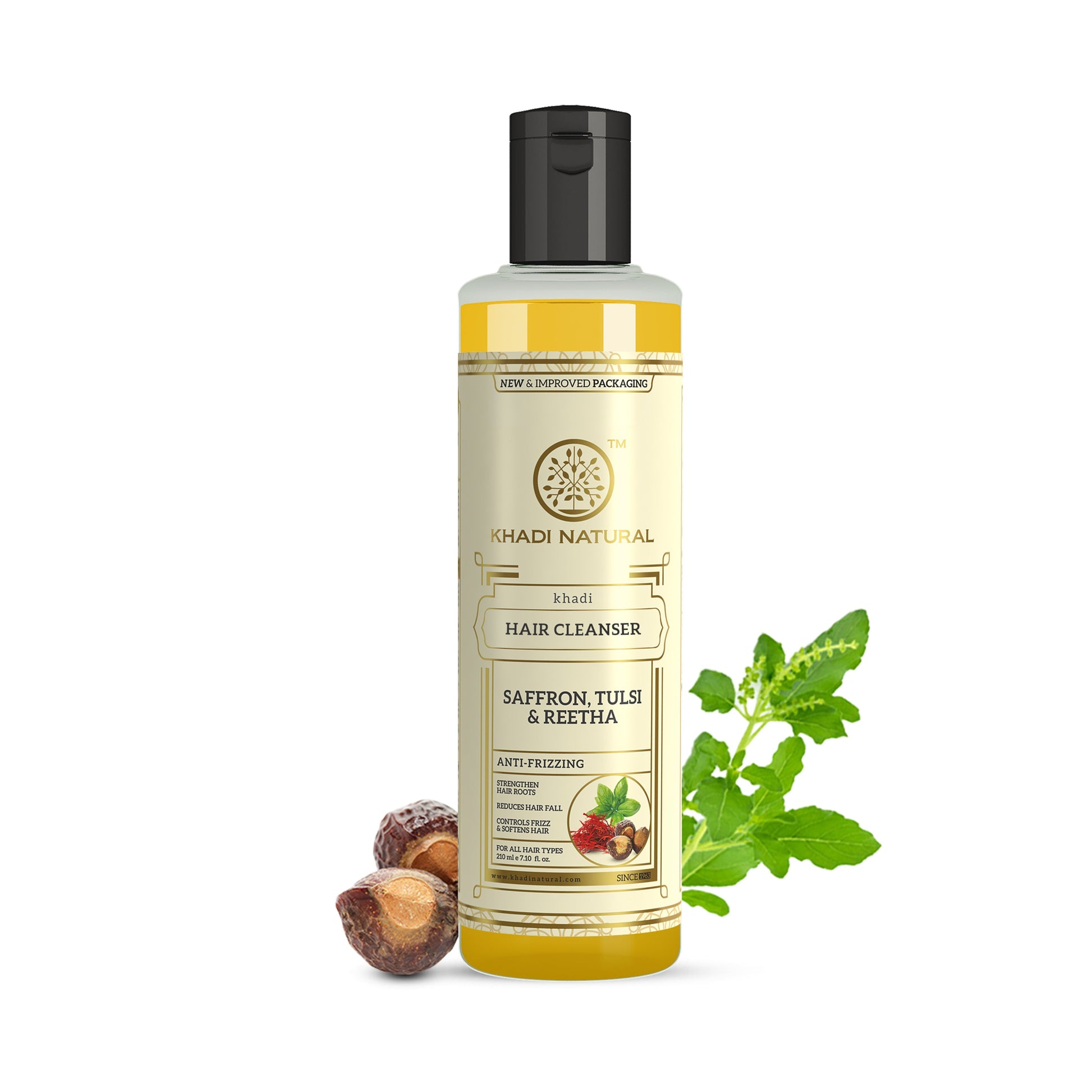 Khadi Natural Saffron Tulsi & Reetha Hair Cleanser - 210ml 