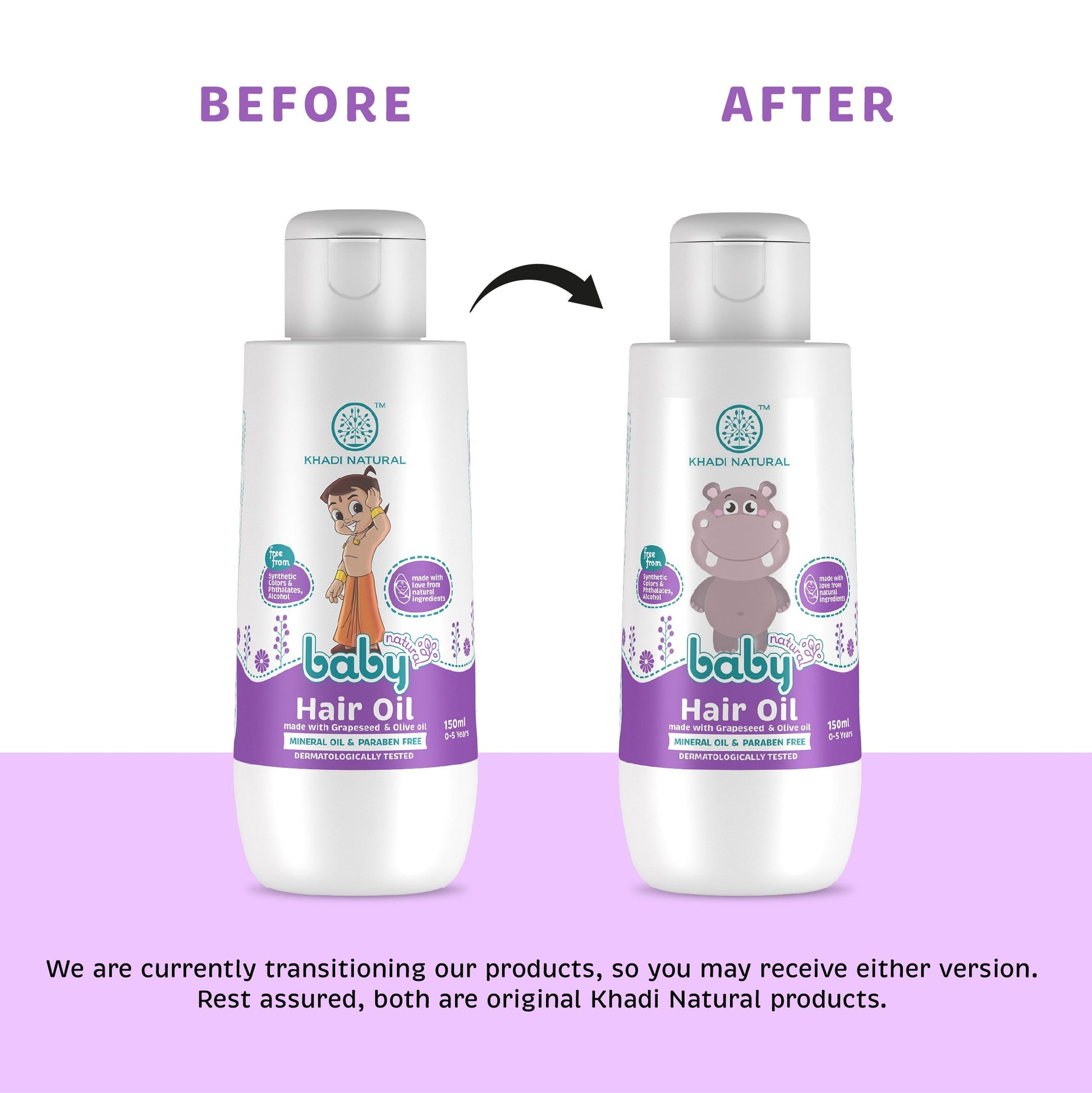 Khadi Natural Baby Hair Oil with Grapeseed and Olive - Lightweight and Non-Sticky Formula - 150ml 