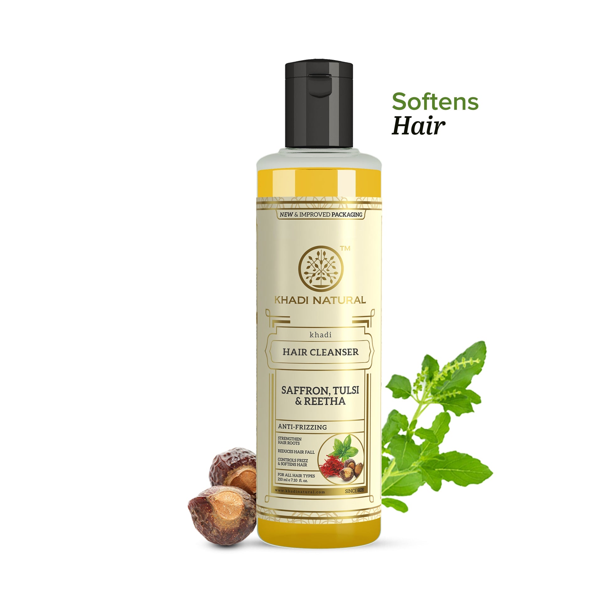 Khadi Natural Saffron Tulsi & Reetha Hair Cleanser - 210ml 