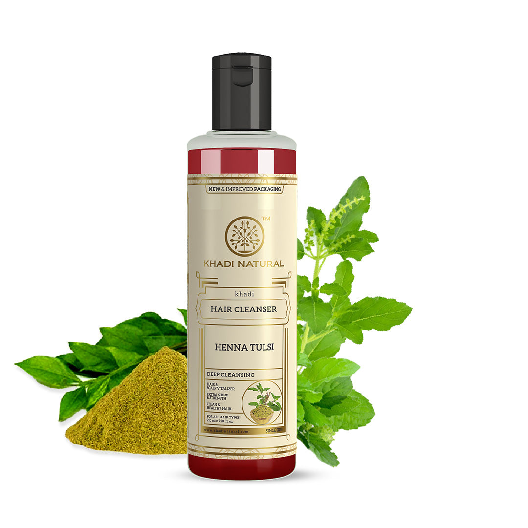 Khadi Natural Henna Tulsi Hair Cleanser - 210ml 