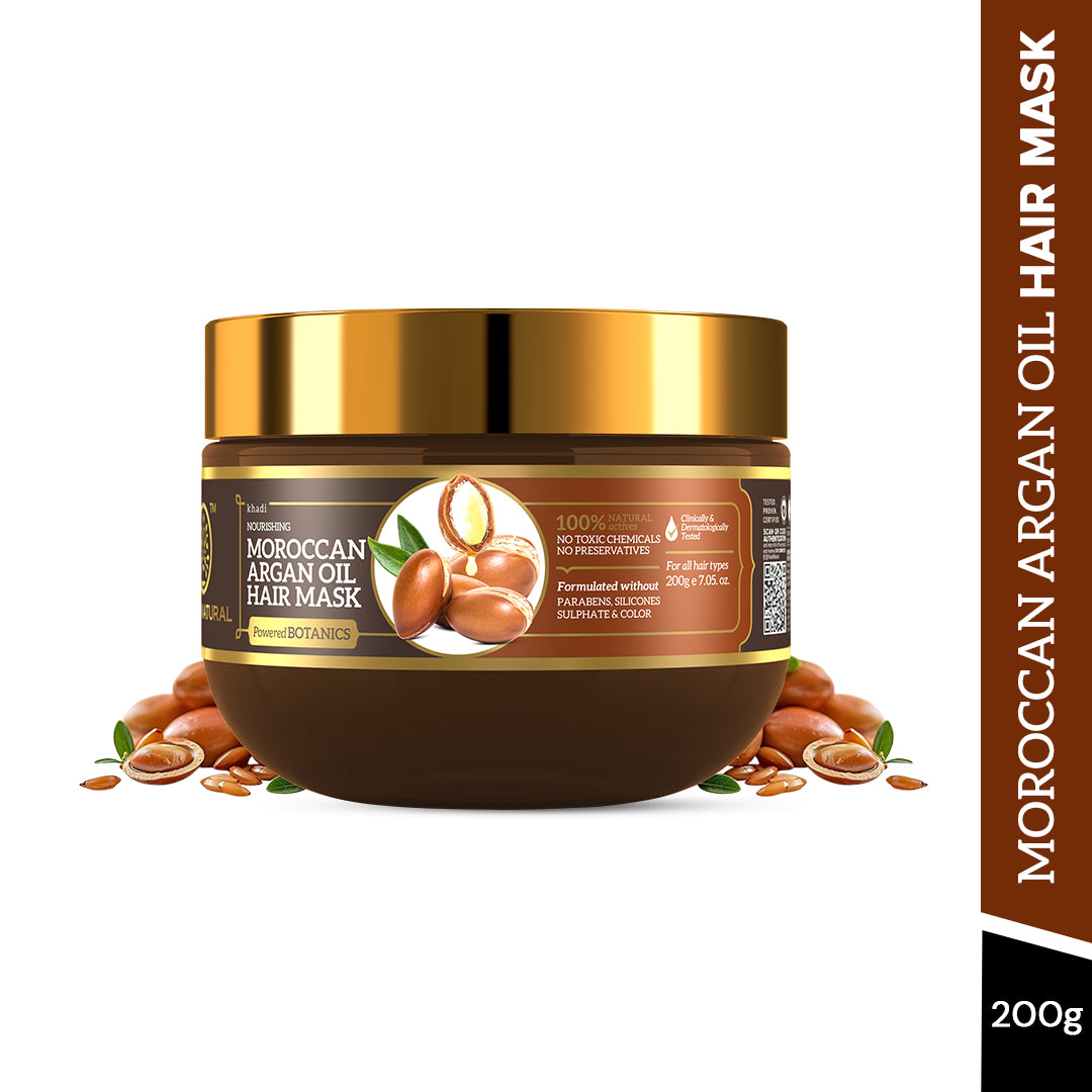 Khadi Natural Moroccan Argan Oil Hair Mask – SLS, Paraben & Color-Free - 200gm 