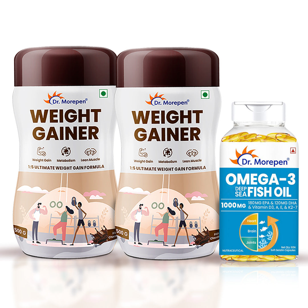 Dr Morpen Omega-3 Deep Sea Fish Oil 1000Mg + Weight Gainer  Grab2Buy Dr. Morepen Grab2Buy