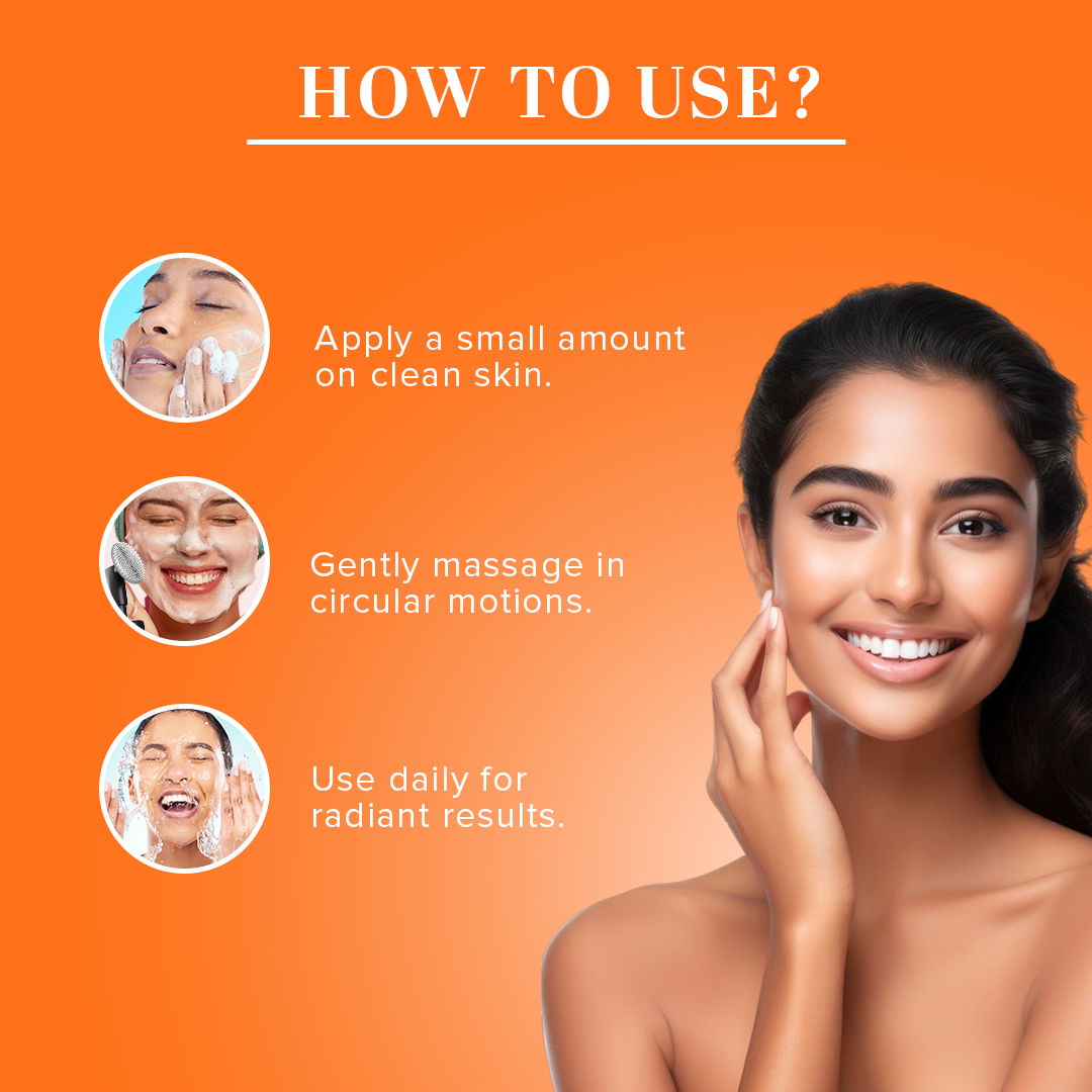 Khadi Natural Vitamin C Foaming Face Wash Within - Built Face Brush - 150ml 