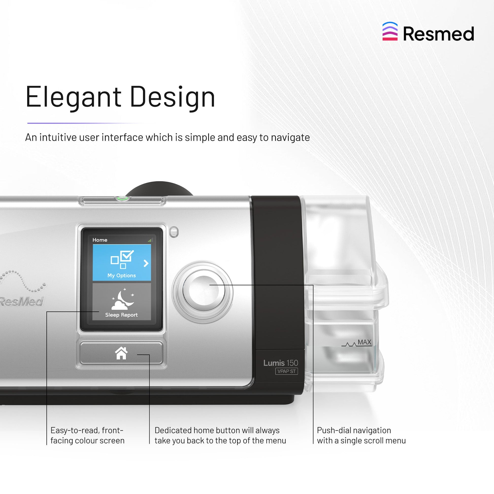 Resmed Lumis™ 150 VPAP ST Non‑Invasive Ventilator – Tripack 4G 