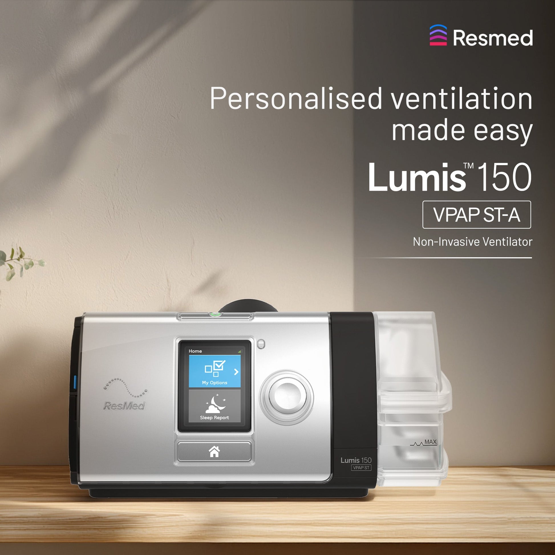 Resmed Lumis™ 150 VPAP ST Non‑Invasive Ventilator – Tripack 4G 
