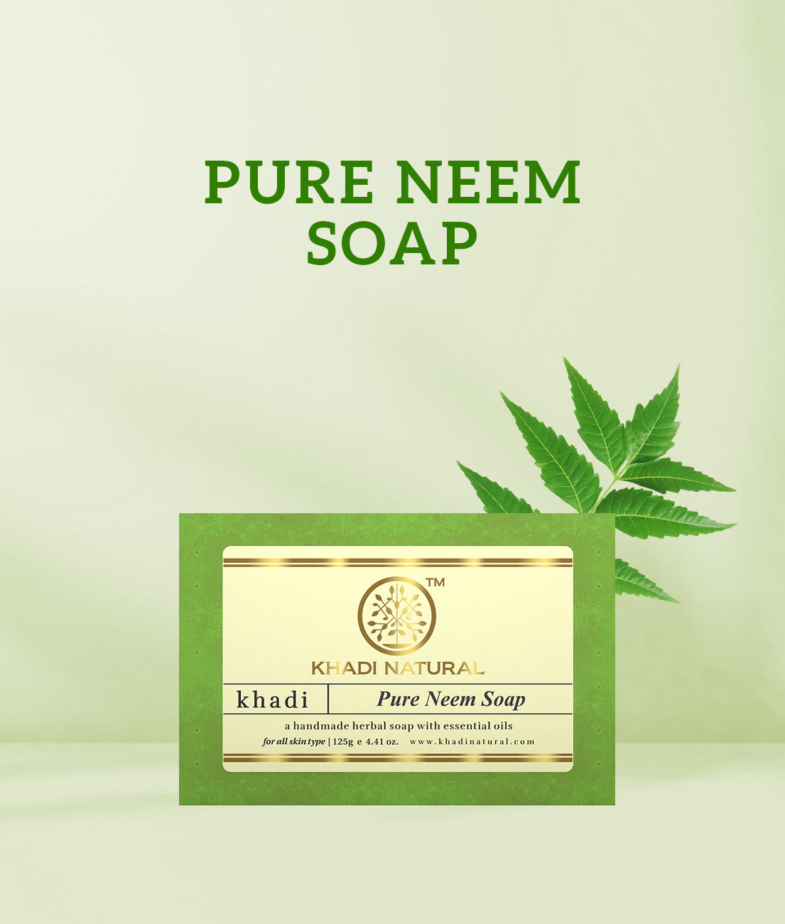 Khadi Natural Pure Neem Soap - 125gm 