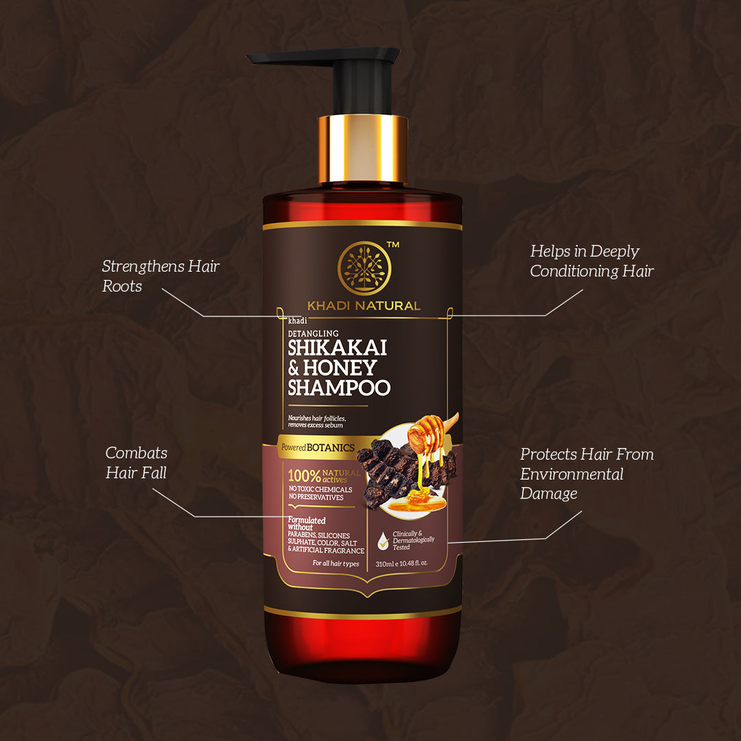Khadi Natural Shikakai & Honey Shampoo - Powered Botanics - 310ml 